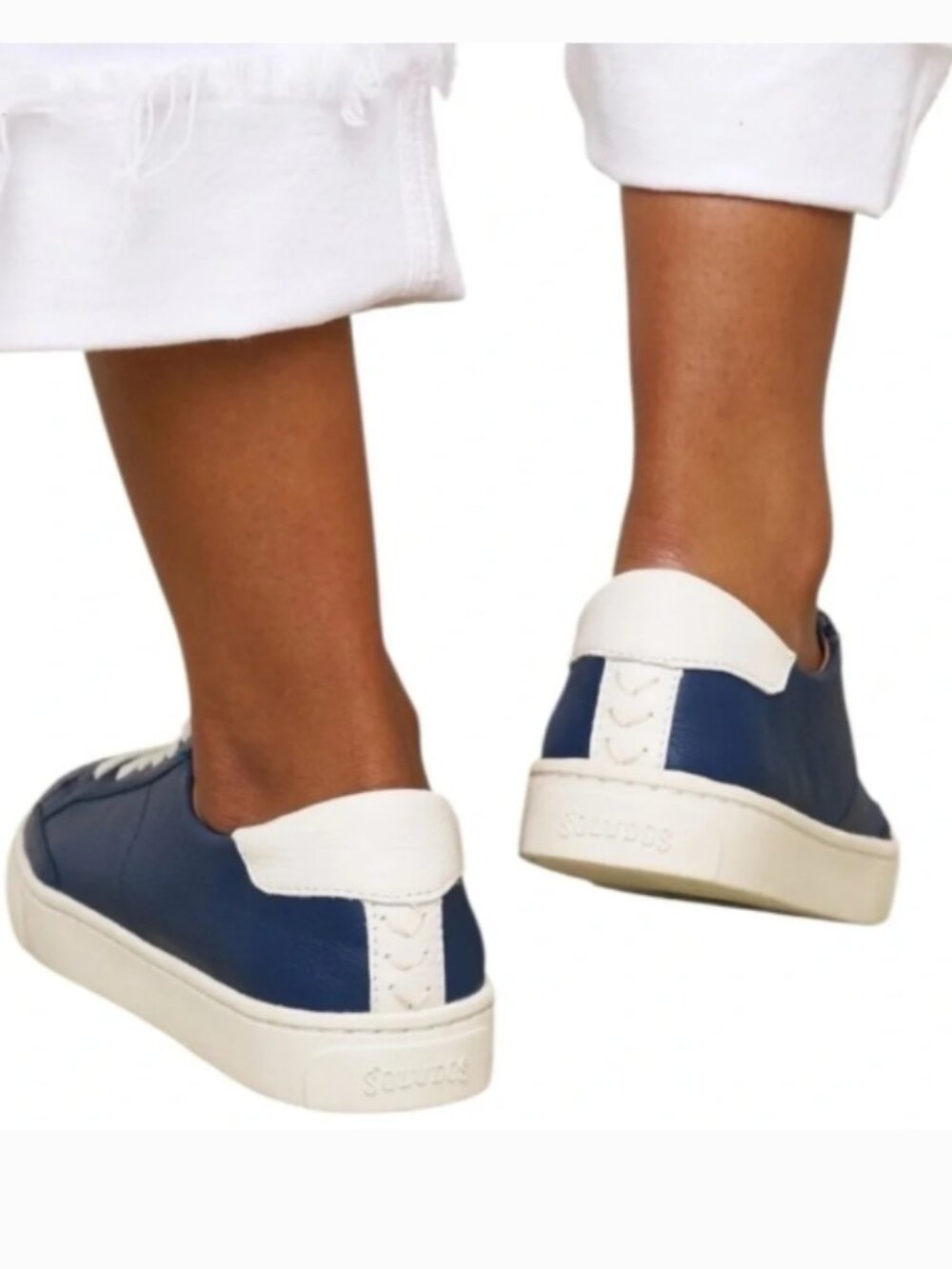 NWT SOLUDOS Women's Leather Ibiza Blue Sneakers - Picture 3 of 15